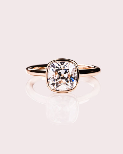 Cushion Hidden Halo Lab Grown Diamond Engagement Ring