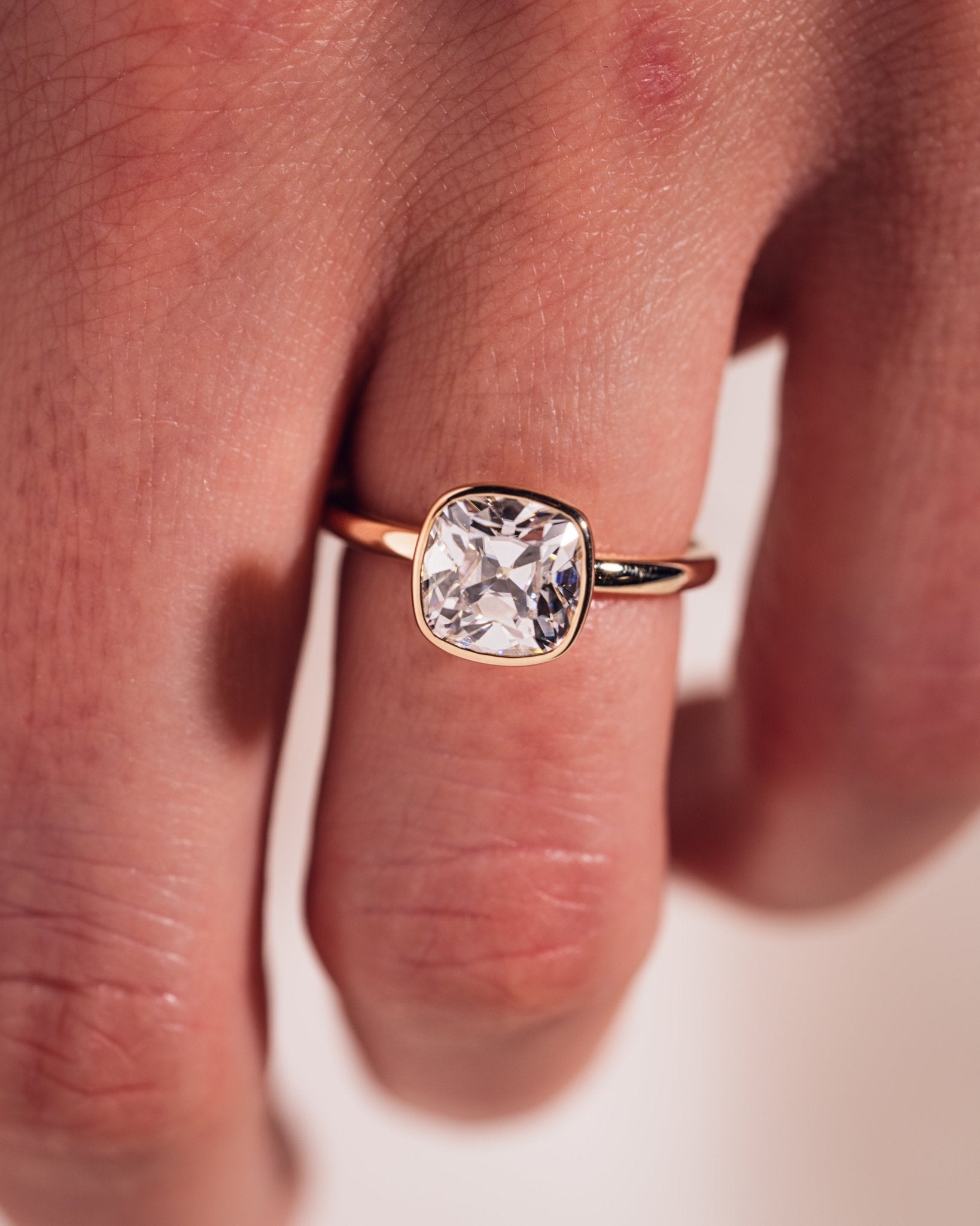 Cushion Hidden Halo Lab Grown Diamond Engagement Ring