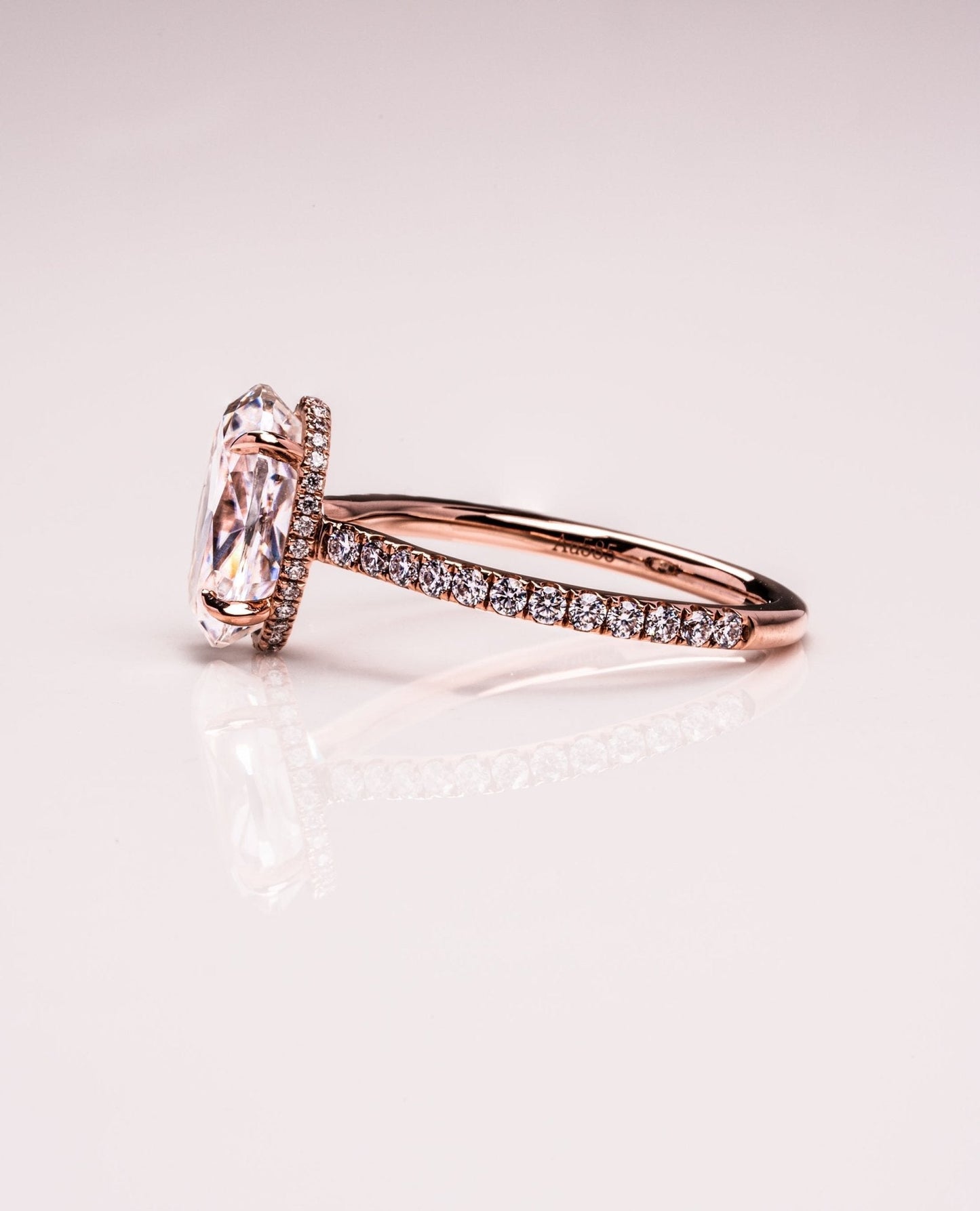 Cushion Hidden Halo Lab Grown Diamond Engagement Ring