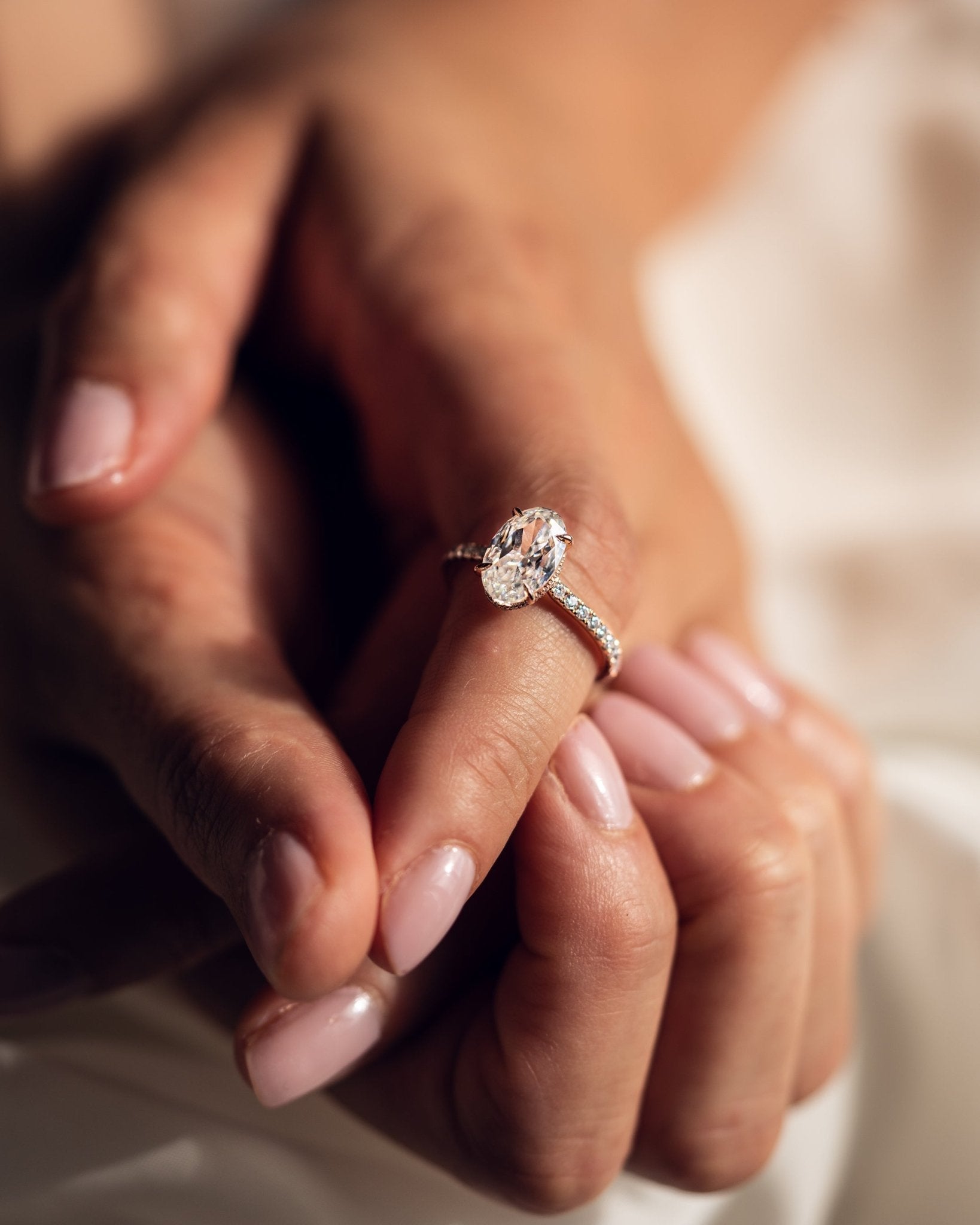 Cushion Hidden Halo Lab Grown Diamond Engagement Ring