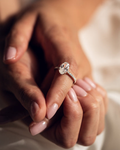 Cushion Hidden Halo Lab Grown Diamond Engagement Ring