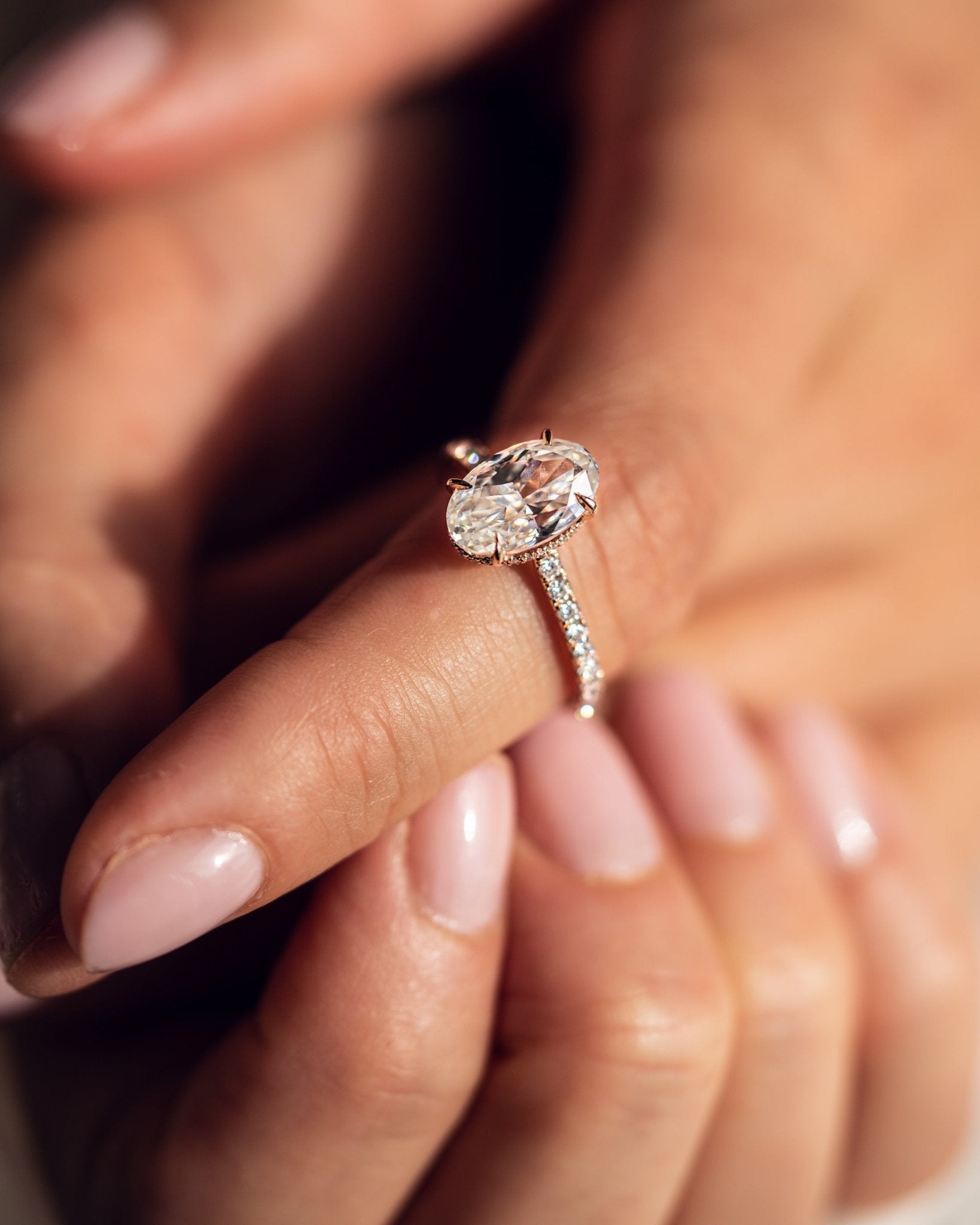 Cushion Hidden Halo Lab Grown Diamond Engagement Ring