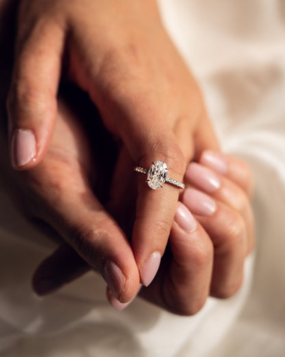 Cushion Hidden Halo Lab Grown Diamond Engagement Ring