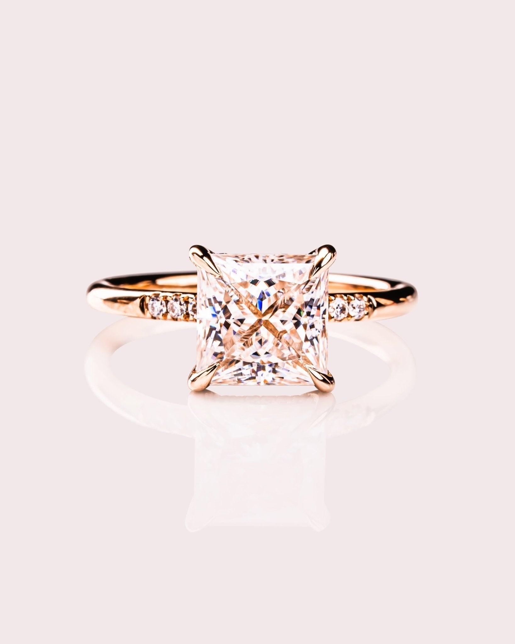 Cushion Hidden Halo Lab Grown Diamond Engagement Ring