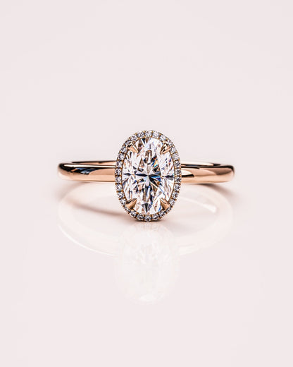 Cushion Hidden Halo Lab Grown Diamond Engagement Ring