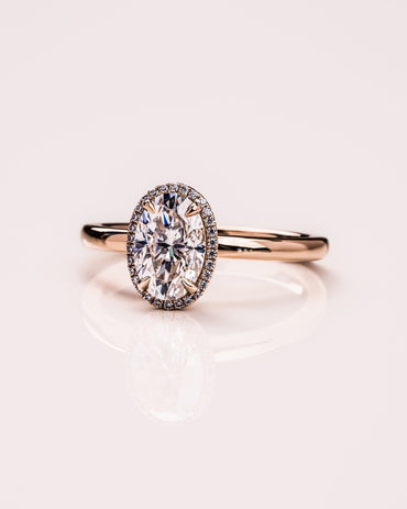 Cushion Hidden Halo Lab Grown Diamond Engagement Ring