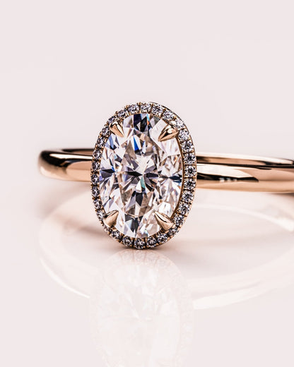 Cushion Hidden Halo Lab Grown Diamond Engagement Ring