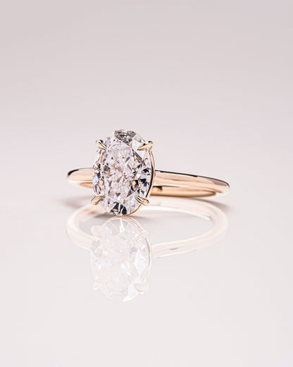 Cushion Hidden Halo Lab Grown Diamond Engagement Ring