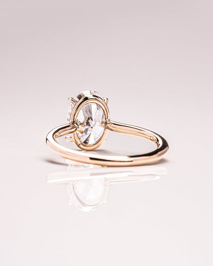 Cushion Hidden Halo Lab Grown Diamond Engagement Ring