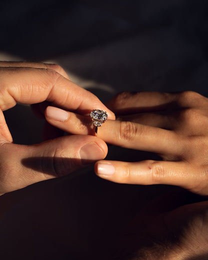 Cushion Hidden Halo Lab Grown Diamond Engagement Ring