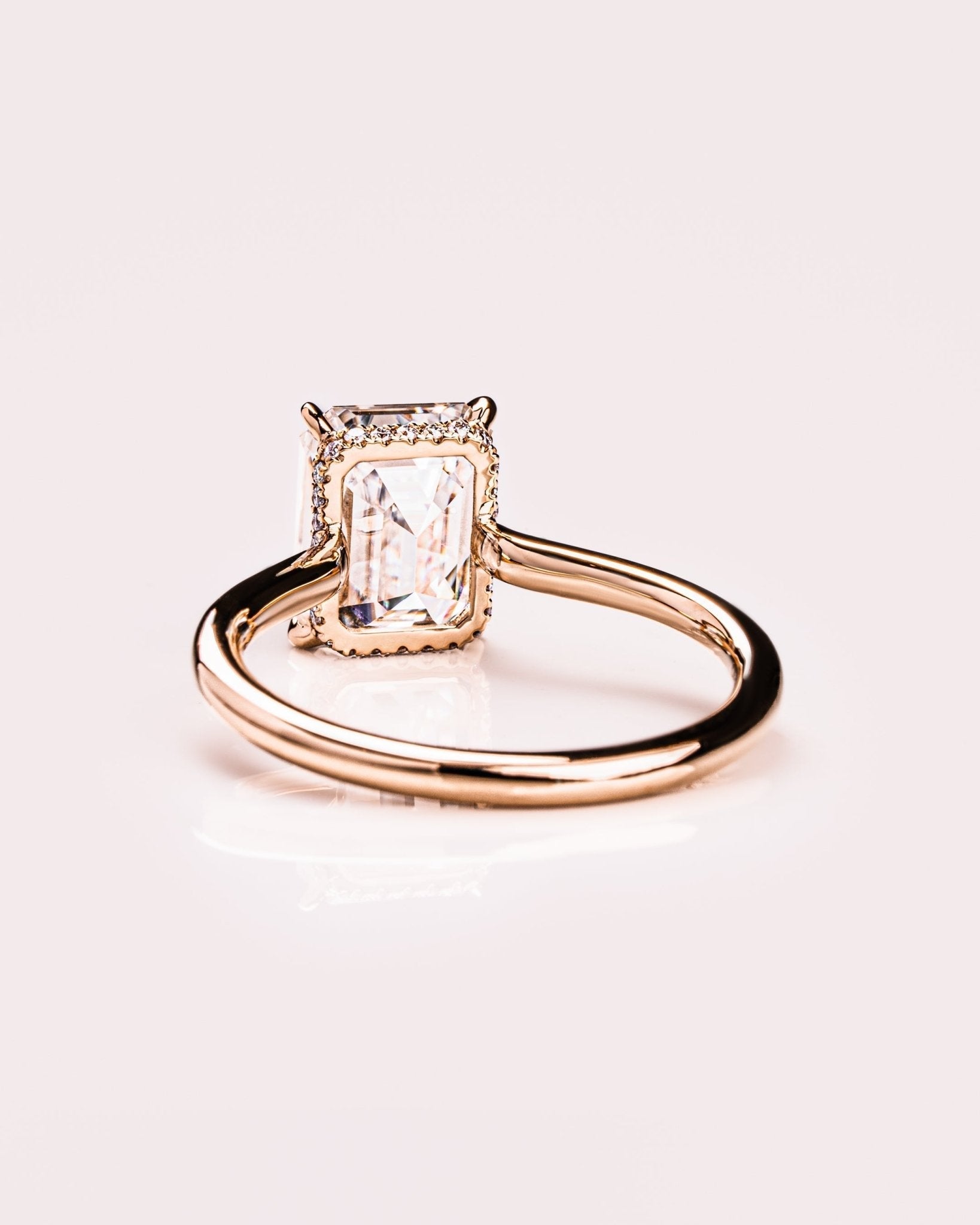 Cushion Hidden Halo Lab Grown Diamond Engagement Ring