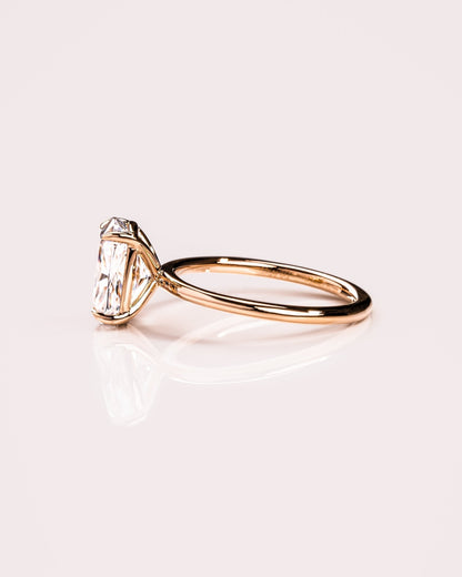 Cushion Hidden Halo Lab Grown Diamond Engagement Ring