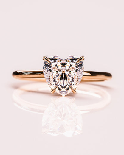 Cushion Hidden Halo Lab Grown Diamond Engagement Ring
