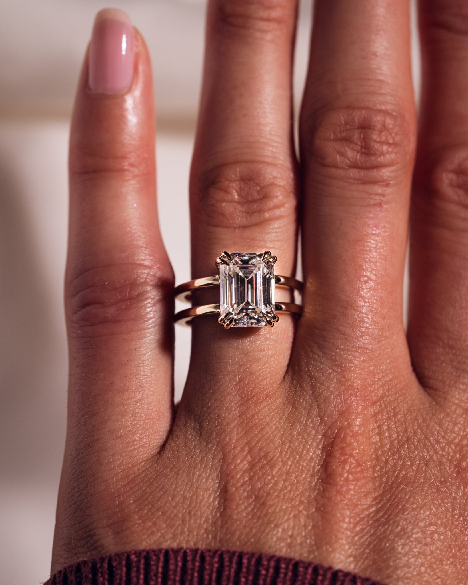Cushion Hidden Halo Lab Grown Diamond Engagement Ring