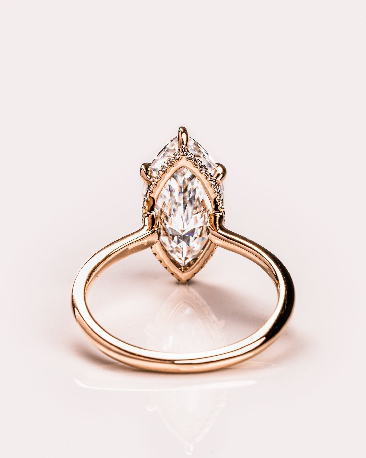Cushion Hidden Halo Lab Grown Diamond Engagement Ring