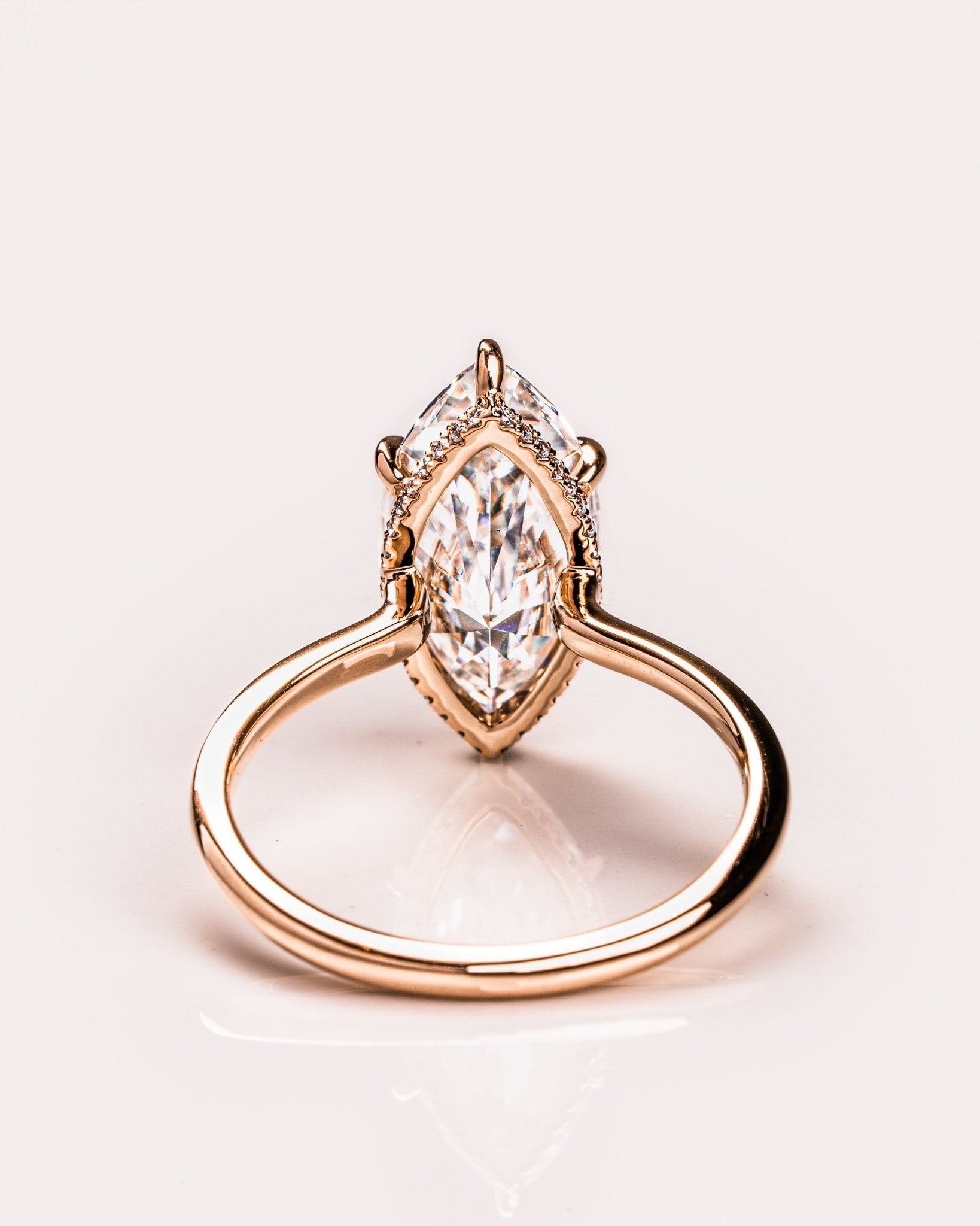 Cushion Hidden Halo Lab Grown Diamond Engagement Ring