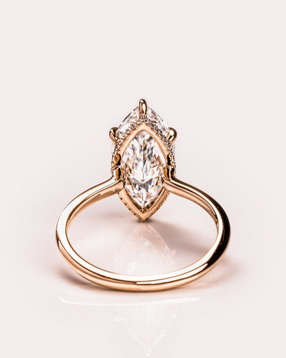 Cushion Hidden Halo Lab Grown Diamond Engagement Ring
