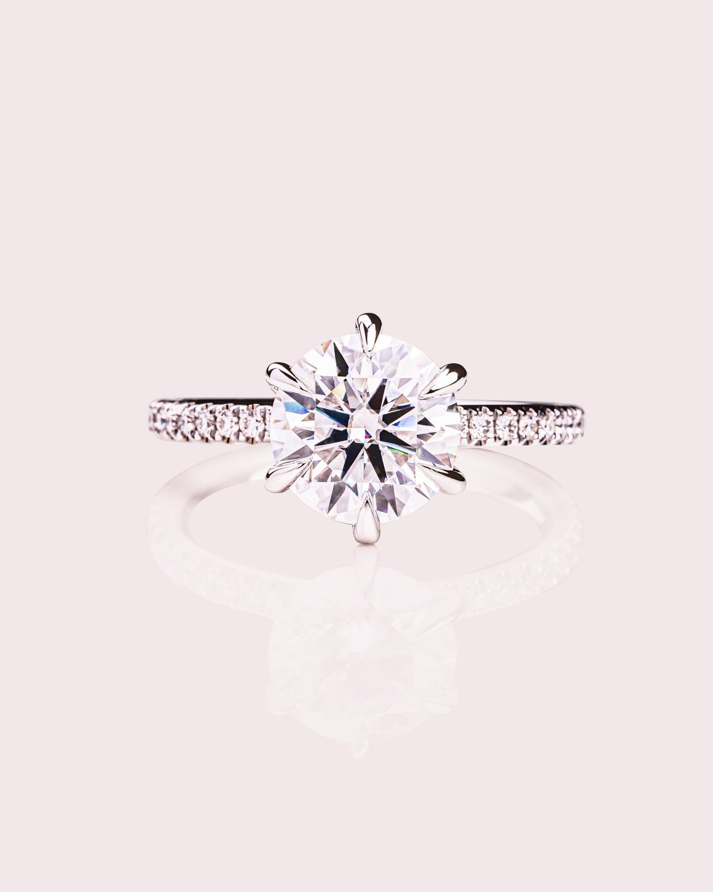 Cushion Hidden Halo Lab Grown Diamond Engagement Ring