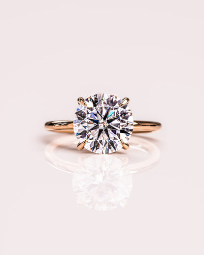 Cushion Hidden Halo Lab Grown Diamond Engagement Ring