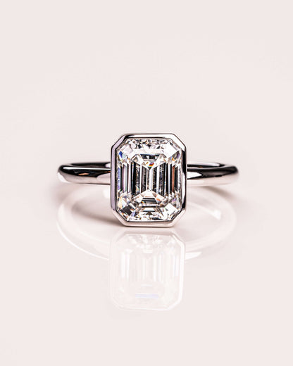 Cushion Hidden Halo Lab Grown Diamond Engagement Ring