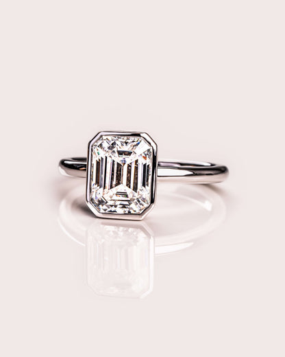 Cushion Hidden Halo Lab Grown Diamond Engagement Ring