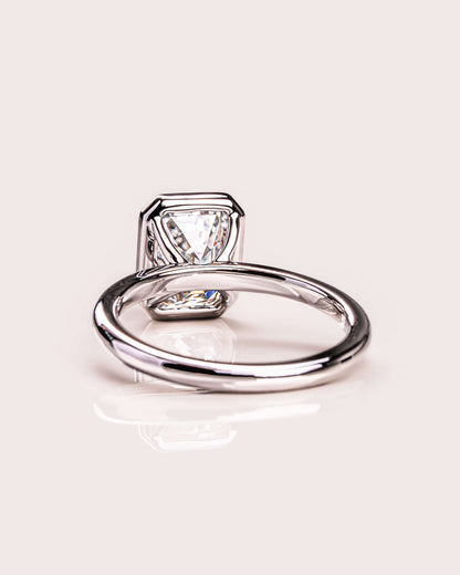 Cushion Hidden Halo Lab Grown Diamond Engagement Ring