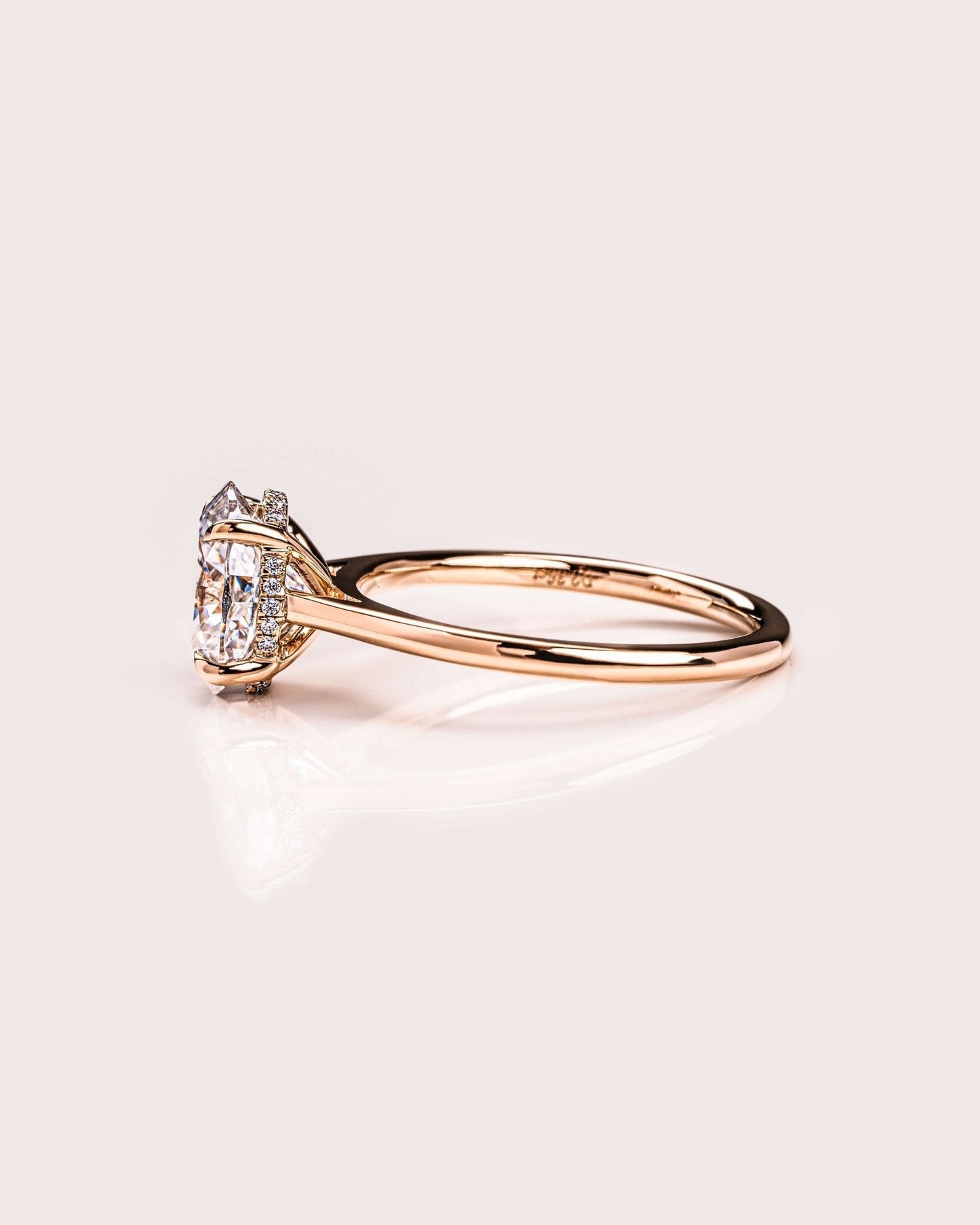 Cushion Hidden Halo Lab Grown Diamond Engagement Ring