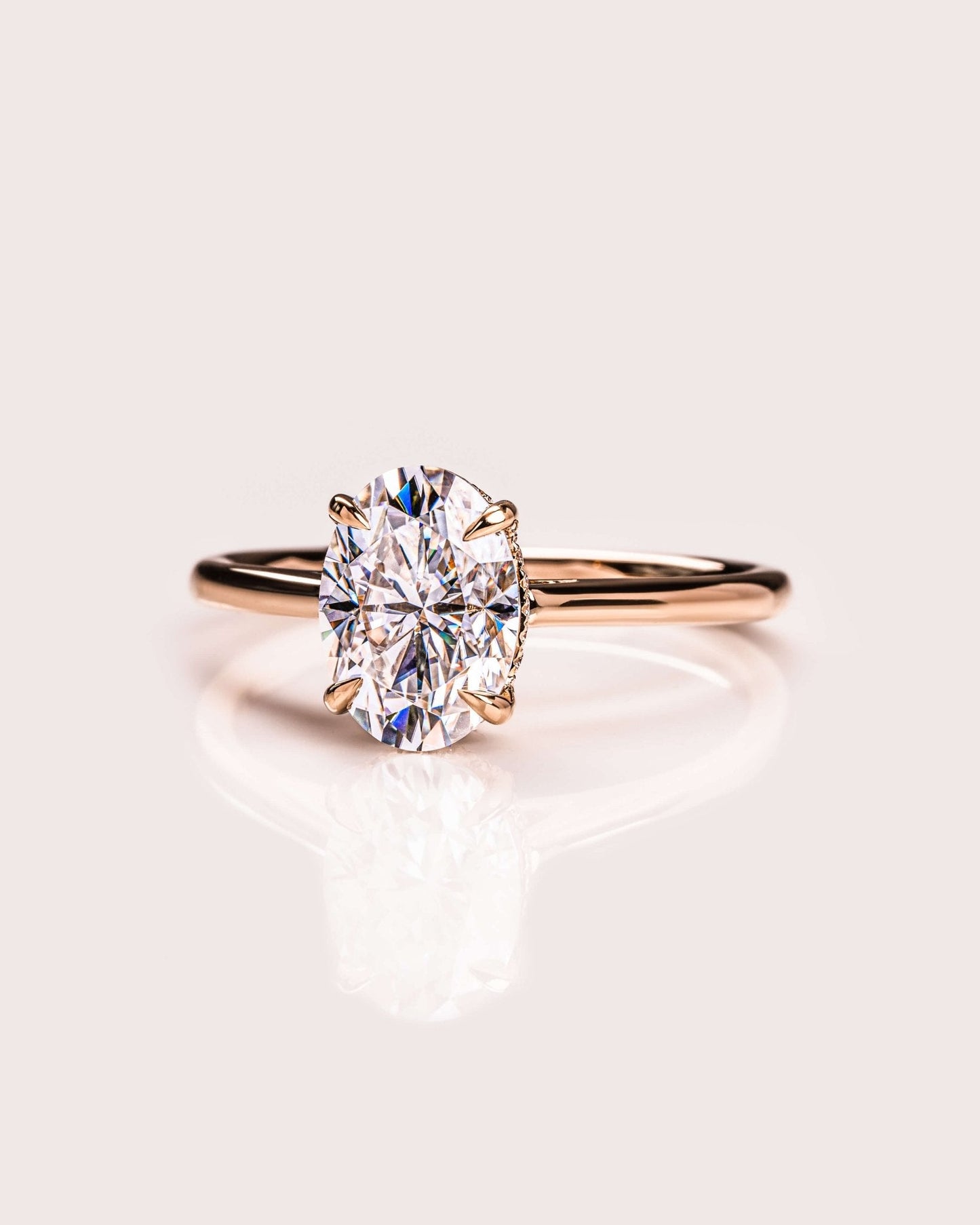 Cushion Hidden Halo Lab Grown Diamond Engagement Ring