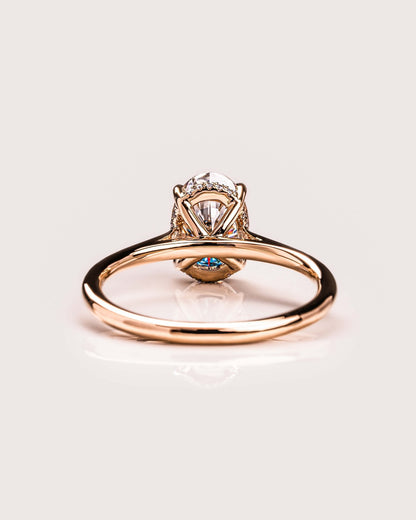 Cushion Hidden Halo Lab Grown Diamond Engagement Ring