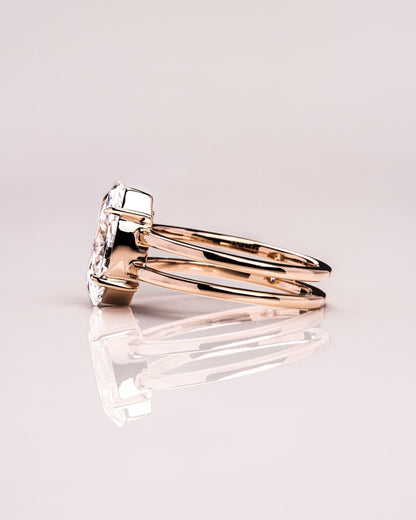 Cushion Hidden Halo Lab Grown Diamond Engagement Ring