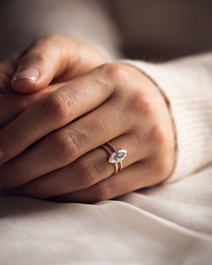 Cushion Hidden Halo Lab Grown Diamond Engagement Ring