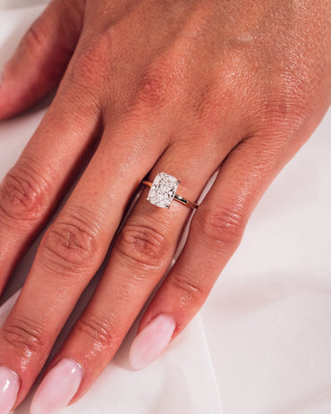 Cushion Hidden Halo Lab Grown Diamond Engagement Ring
