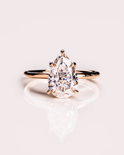 Cushion Hidden Halo Lab Grown Diamond Engagement Ring