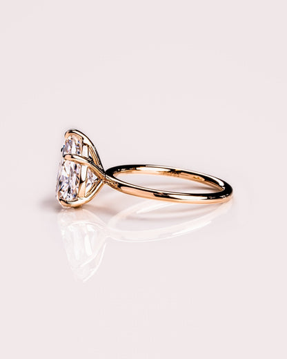 Cushion Hidden Halo Lab Grown Diamond Engagement Ring