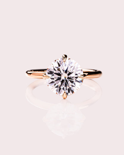 Cushion Hidden Halo Lab Grown Diamond Engagement Ring