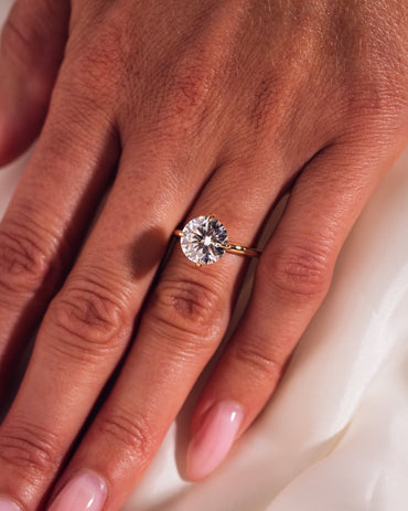 Cushion Hidden Halo Lab Grown Diamond Engagement Ring