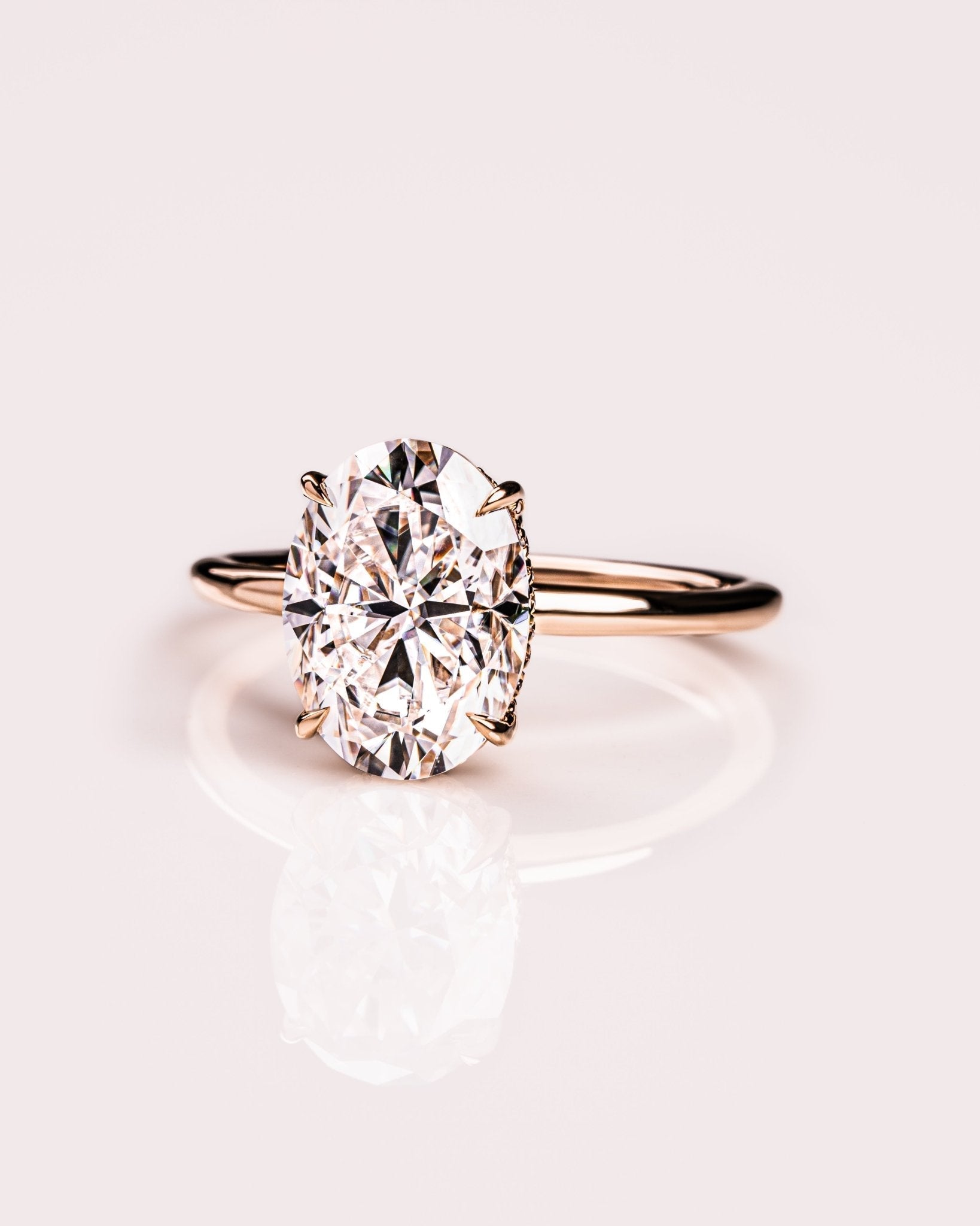 Cushion Hidden Halo Lab Grown Diamond Engagement Ring