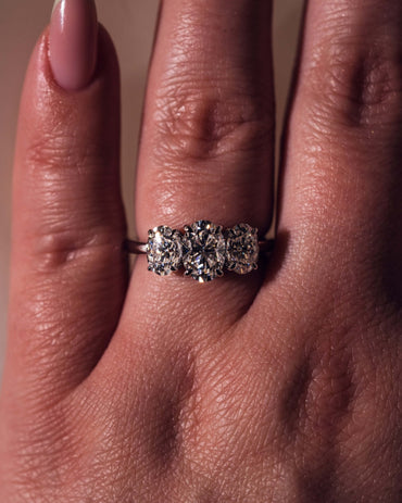 Cushion Hidden Halo Lab Grown Diamond Engagement Ring