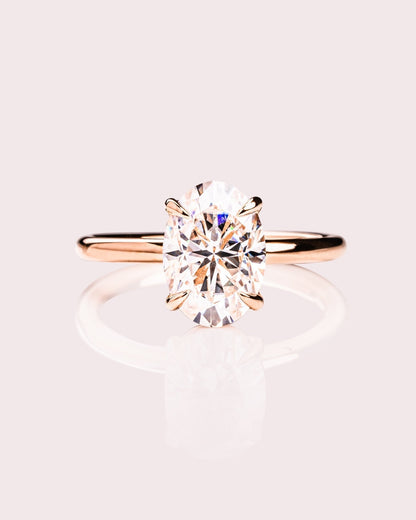 Cushion Hidden Halo Lab Grown Diamond Engagement Ring