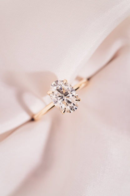 Cushion Hidden Halo Lab Grown Diamond Engagement Ring