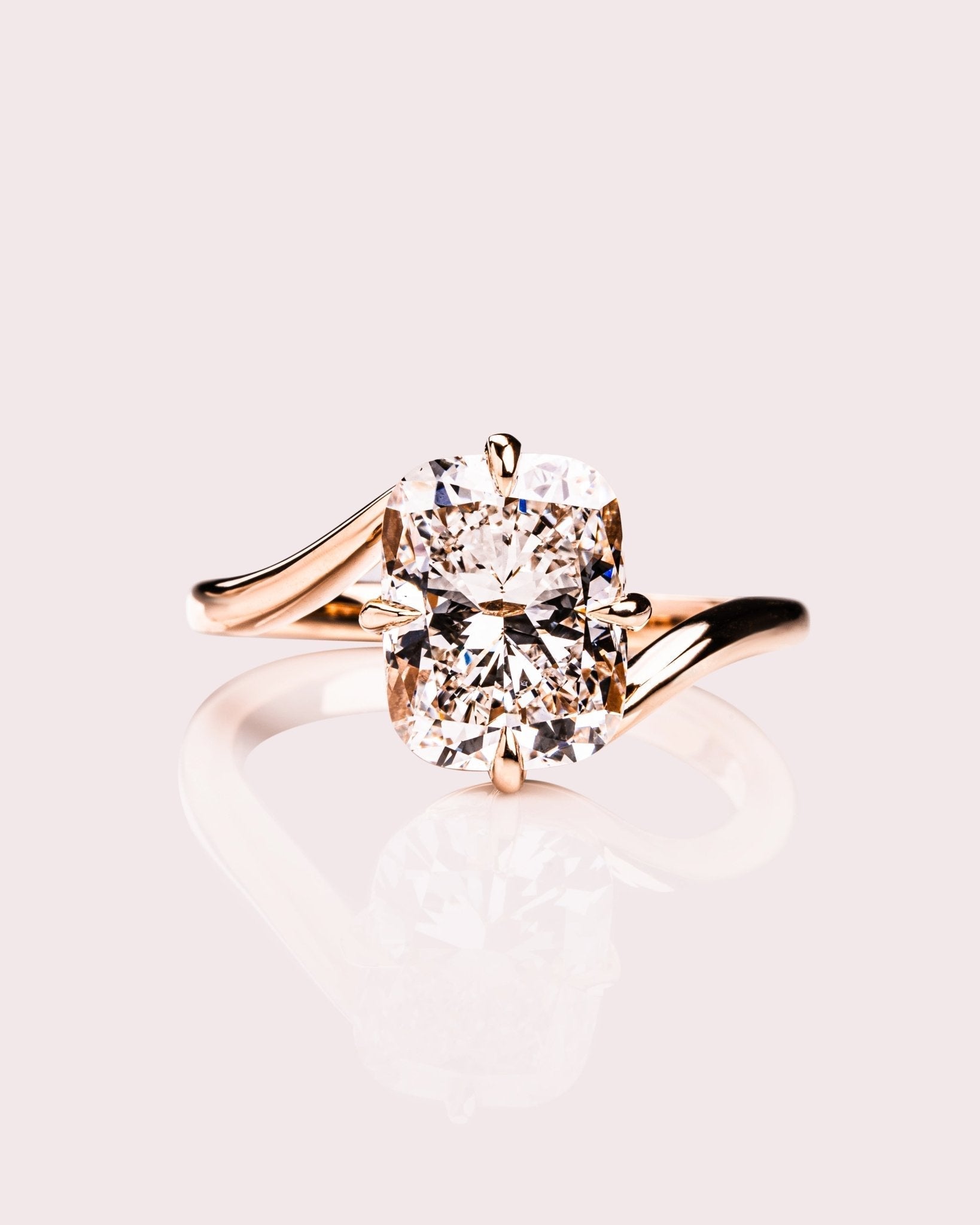 Cushion Hidden Halo Lab Grown Diamond Engagement Ring
