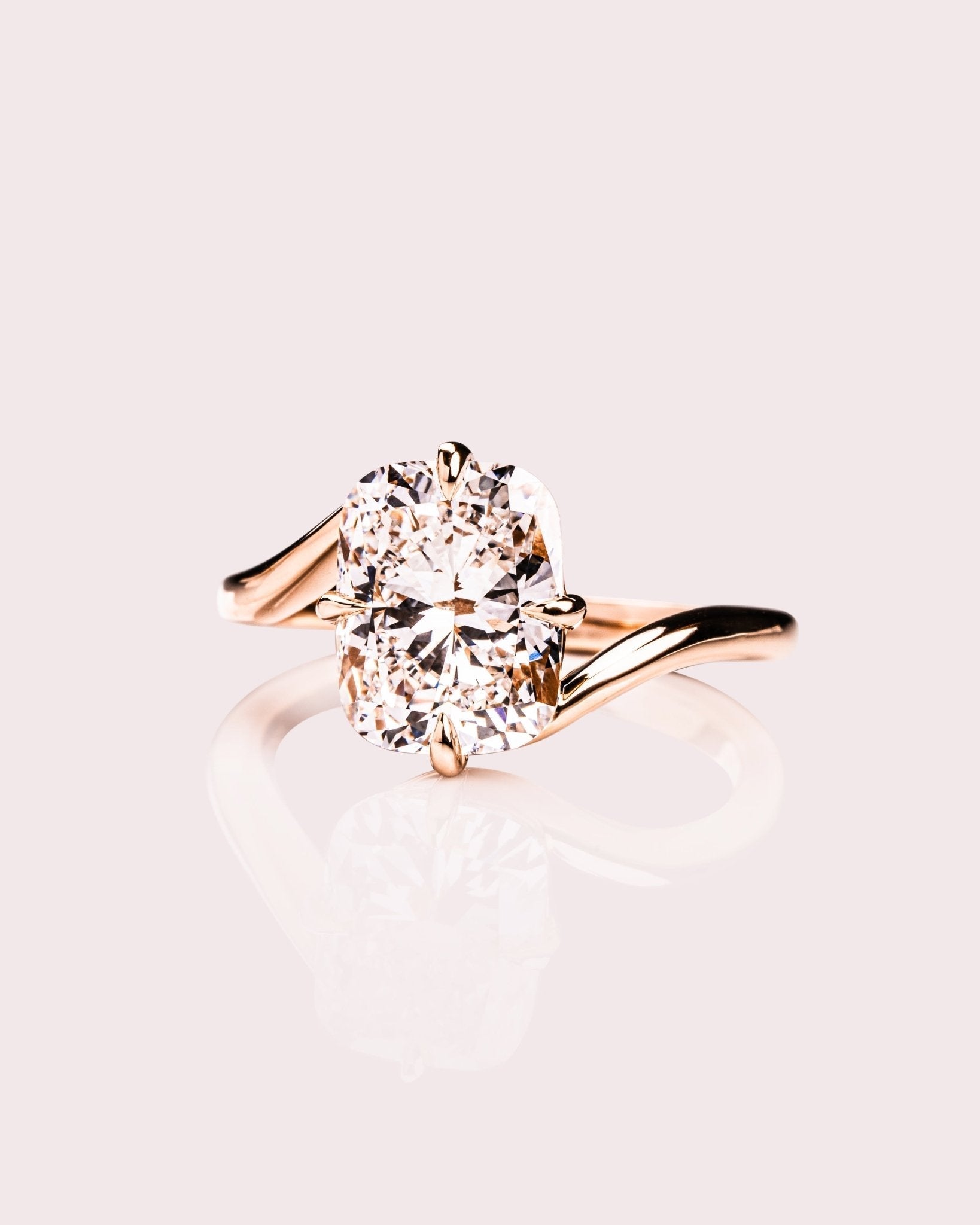 Cushion Hidden Halo Lab Grown Diamond Engagement Ring