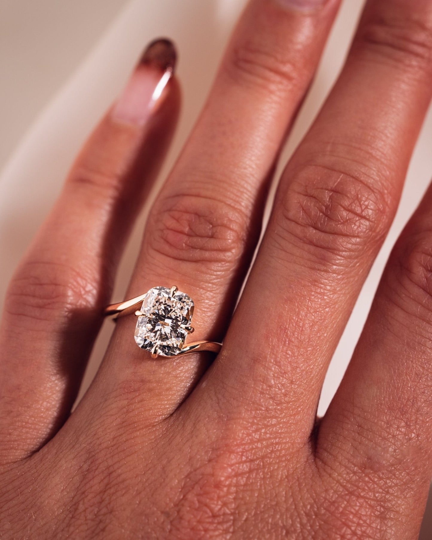 Cushion Hidden Halo Lab Grown Diamond Engagement Ring