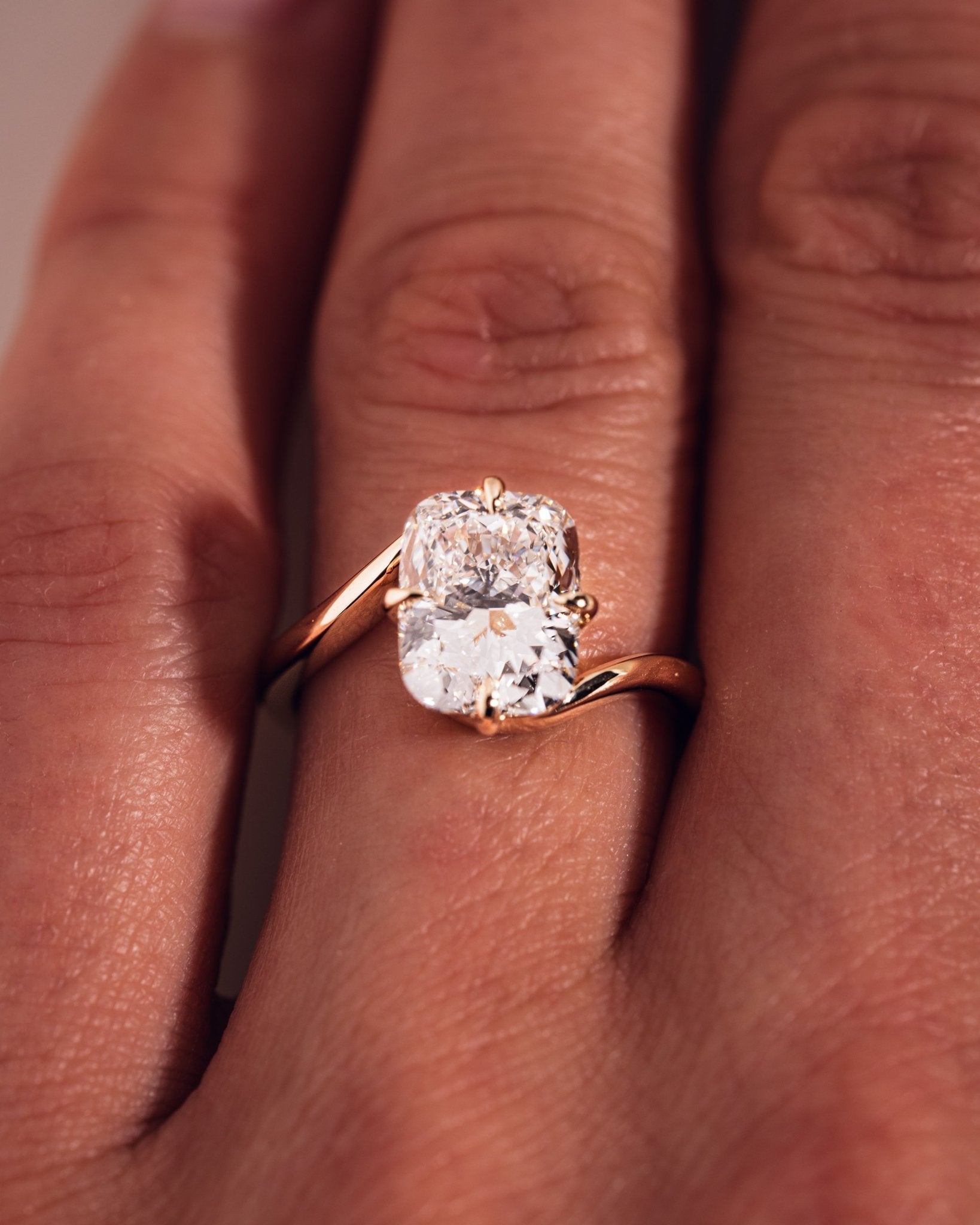 Cushion Hidden Halo Lab Grown Diamond Engagement Ring