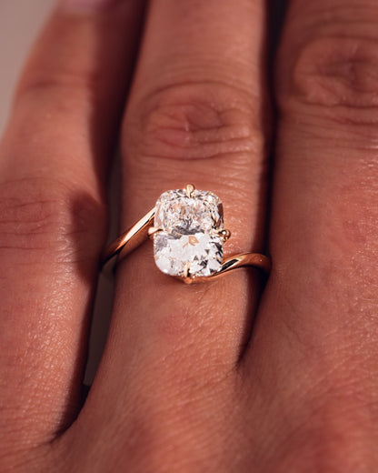 Cushion Hidden Halo Lab Grown Diamond Engagement Ring