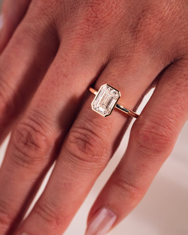 Cushion Hidden Halo Lab Grown Diamond Engagement Ring