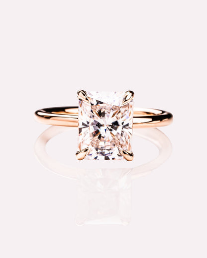 Cushion Hidden Halo Lab Grown Diamond Engagement Ring