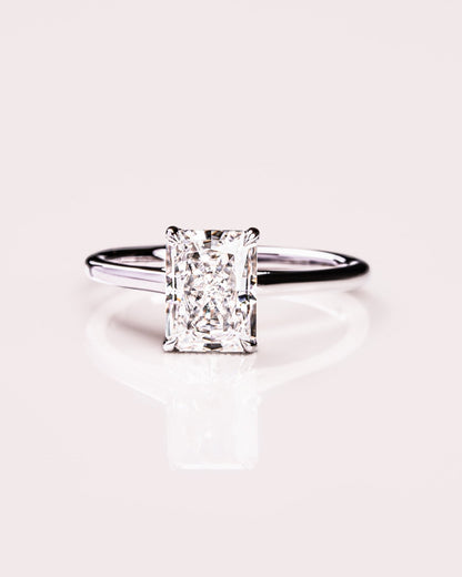 Cushion Hidden Halo Lab Grown Diamond Engagement Ring