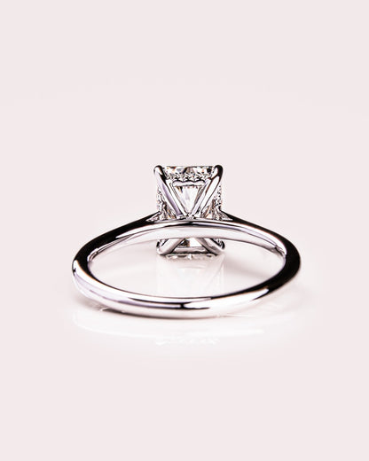 Cushion Hidden Halo Lab Grown Diamond Engagement Ring