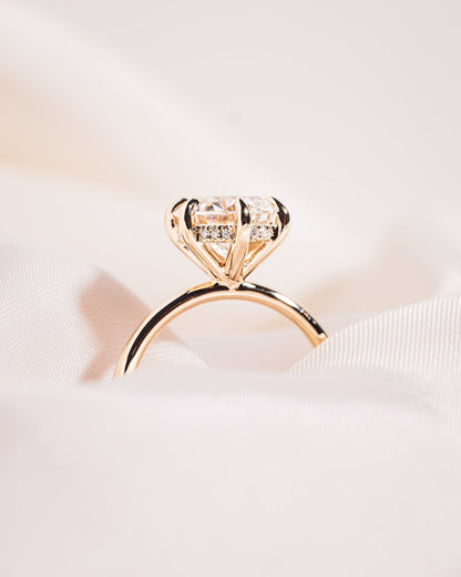 Cushion Hidden Halo Lab Grown Diamond Engagement Ring